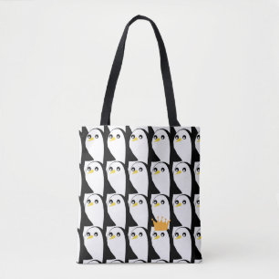 Tote Bag Pingouin comique : noir blanc Vintage