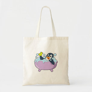 Tote Bag Pingouin dans la baignoire avec canard