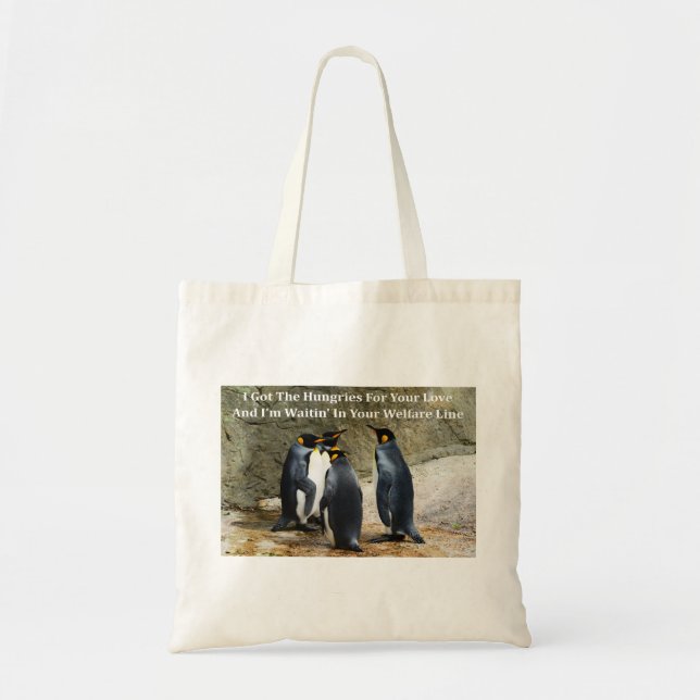 Tote Bag Pingouin drôle Memes avec les images drôles de (Devant)