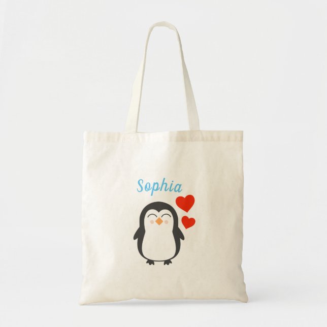 Tote Bag Pingouin personnalisé mignon (Devant)