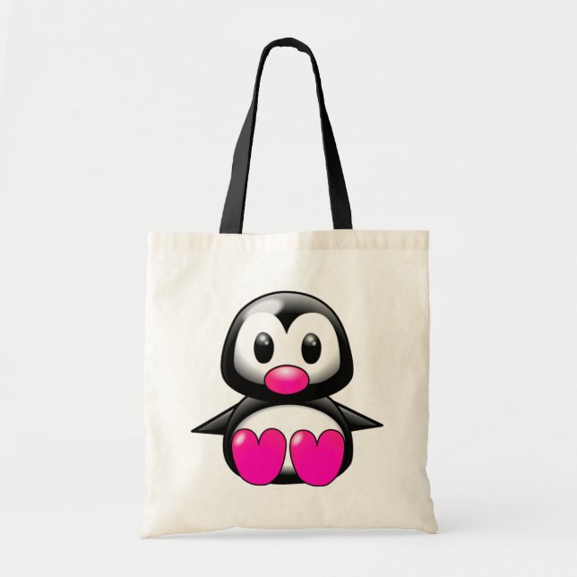 Tote Bag Pingouin rose mou (Devant)