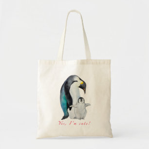 Tote Bag Pingouins empereurs d'aquarelle mignons