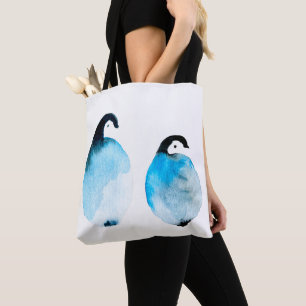 Tote Bag Pingouins mignons aquarelle