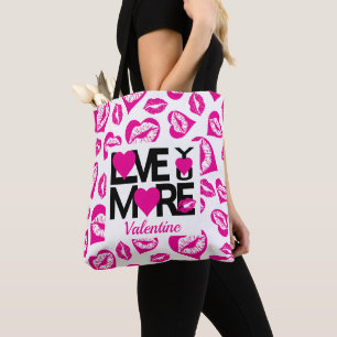 Tote Bag Pink and Black Love You More Fourre-tout