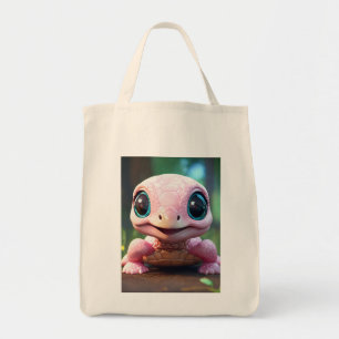 Tote Bag Pink Baby Turtle Grocery Fourre-tout