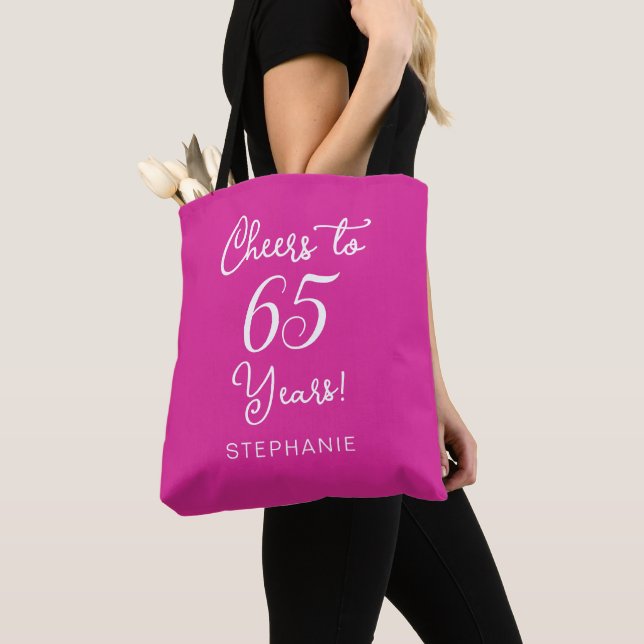 Tote Bag Pink Cheers à 65 ans 65e anniversaire (De près)