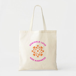 Tote Bag Pink et orange saupoudrer l'amour et la gentilless