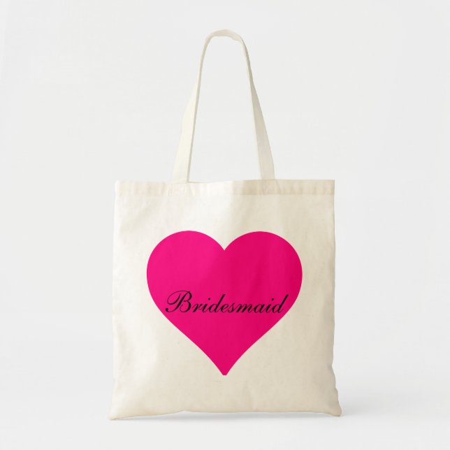 Tote Bag Pink Heart Bridesmaid (Devant)