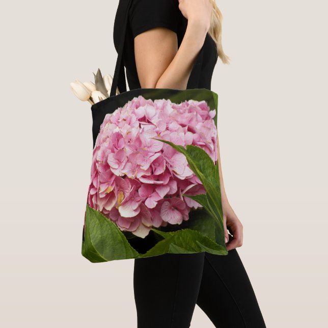 Tote Bag Pink Mophead Hydrangea Floral (De près)