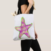 Pink & Neon Green Starfish Fourre-tout