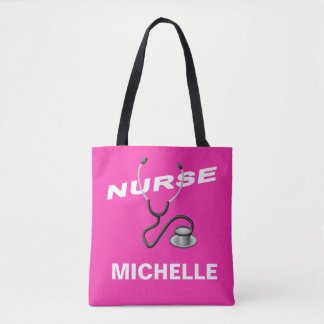 Tote Bag PINK Nom personnalisable Nurse