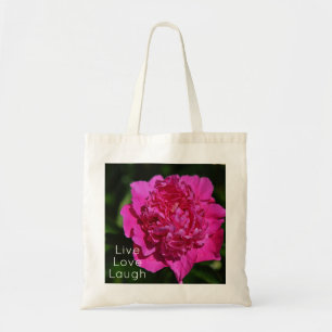 Tote Bag Pink Peony Garden Motivation