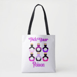 Tote Bag Pink Pick Your Poison mignon Personnalisé Fourre-t