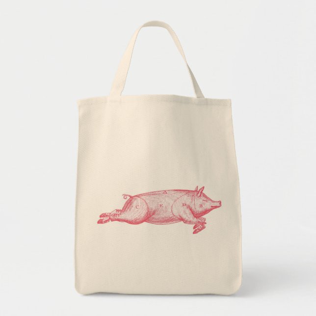 Tote Bag Pink Pig Épicerie bio Fourre-tout (Devant)