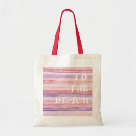 Tote Bag Pink Purple Stripes Coucher de soleil vacances d'é