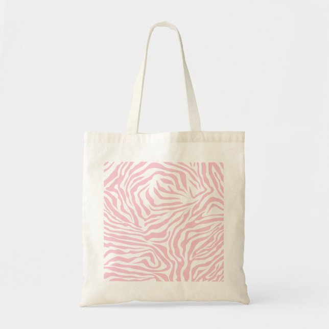 Tote Bag Pink Zebra Stripes Wild Animal Print Zebra Pattern (Devant)