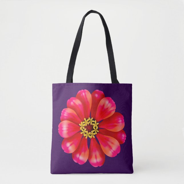 Tote Bag Pink Zinnia (Devant)