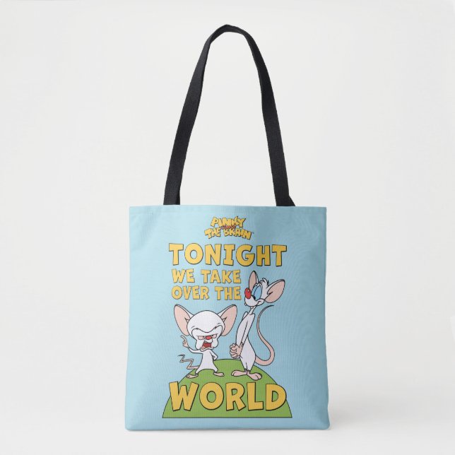 Tote Bag Pinky et le cerveau | Reprendre Le Monde (Devant)