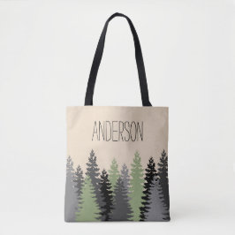 Tote Bag Pins en bois de forêt avec le nom