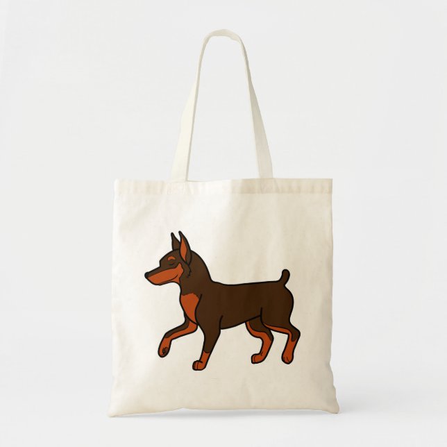 Tote Bag Pinscher miniature de chocolat (Devant)