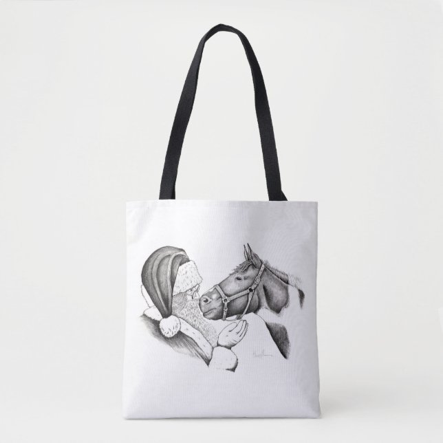 Tote Bag Pinto Horse et Santa Claus (Devant)