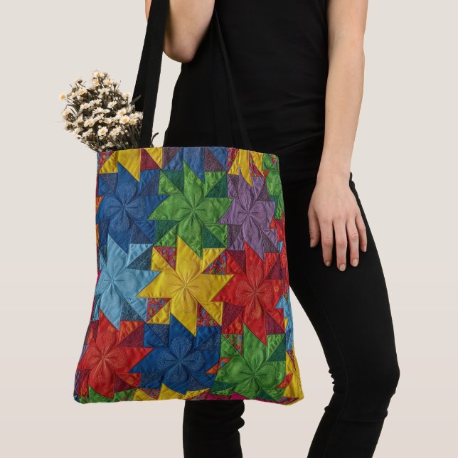 Tote Bag Pinwheel Patchwork Quilt Pattern (De près)
