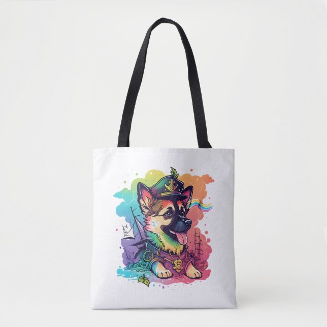 Tote Bag Pirate de chien berger allemand (Devant)
