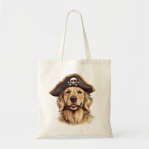 Tote Bag Pirate Golden Retriever Chien Crâne