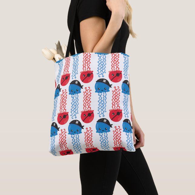 Tote Bag Pirate Jellyfish, Motif de méduses, Sea Animaux (De près)