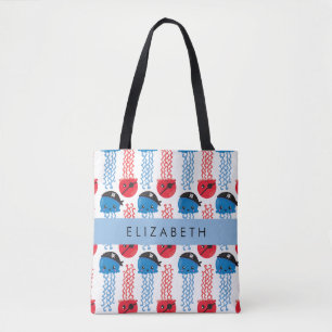 Tote Bag Pirate Jellyfish, Motif de méduses, Votre nom
