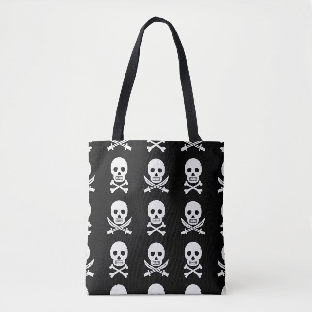 Tote Bag Pirate Skuls Crossbones Motif sans couture (Devant)