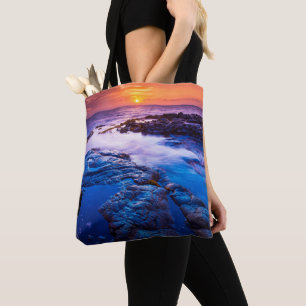 Tote Bag Piscine De Coucher De Soleil Et De Marée À Hawa
