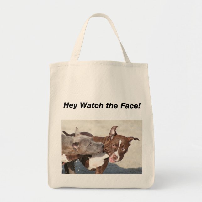 Tote Bag Pitbull Puppys au jeu (Devant)