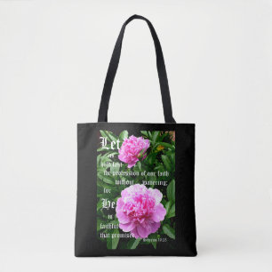 Tote Bag Pivoines par Pearl avec Hébreux 10:23