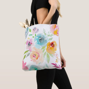 Tote Bag PixDezines Aquarelle Florale Peonies de printemps