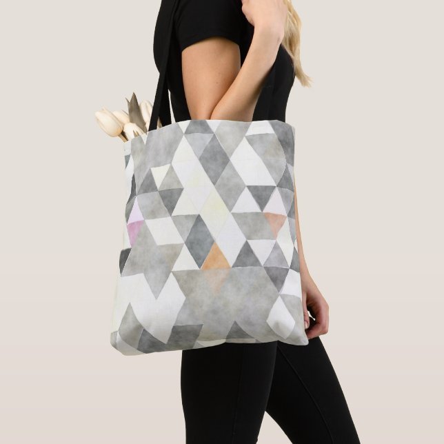 Tote Bag PixDezines Boho géométrique / Triangles Motif (De près)