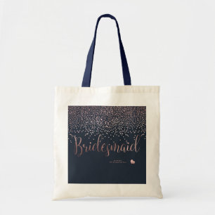 TOTE BAG PIXDEZINES DEMOISELLE D'HONNEUR FAUX OR ROSE CONFE