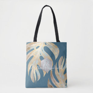 Tote Bag PixDezines Monstera Or iridescent Couleur DIY