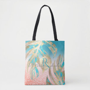 Tote Bag PixDezines Monstera Or iridescent Couleur DIY