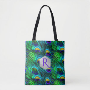 Tote Bag PixDezines PSYCHÉDELIC VERT PEACOCK FEACOCK