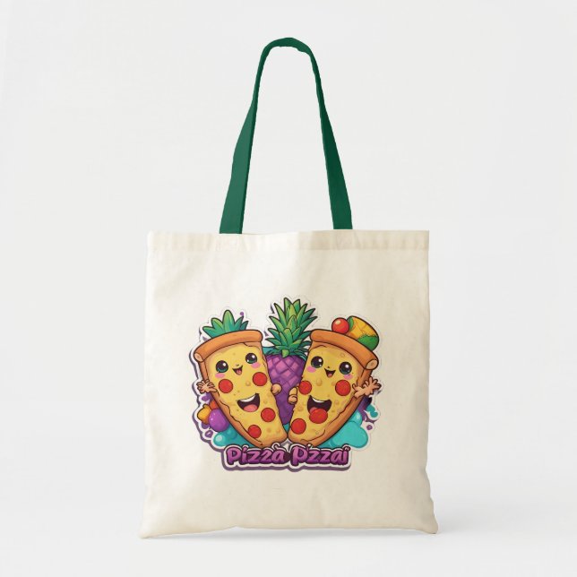 Tote Bag Pizza à l'ananas amusant (Devant)