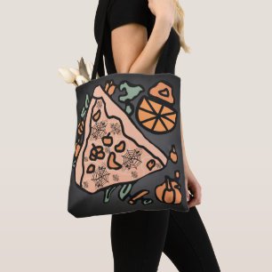 Tote Bag Pizza rétro avec torsion Citrouille