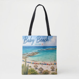 Tote Bag Plage de bébé Aruba Voyage souvenir des Caraïbes