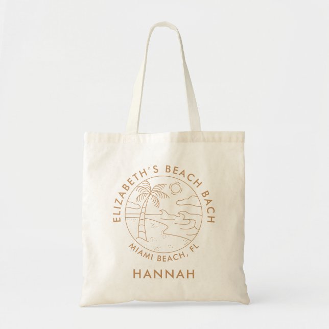 Tote Bag Plage de plage de Bachelorette tropicale (Devant)