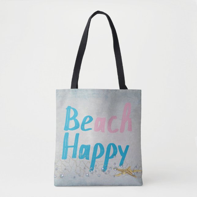 Tote Bag plage d'étoiles de mer et de bulles (Devant)