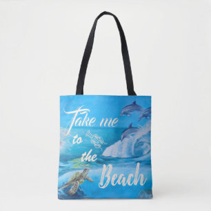 Tote Bag Plage et peinture d'espèce marine