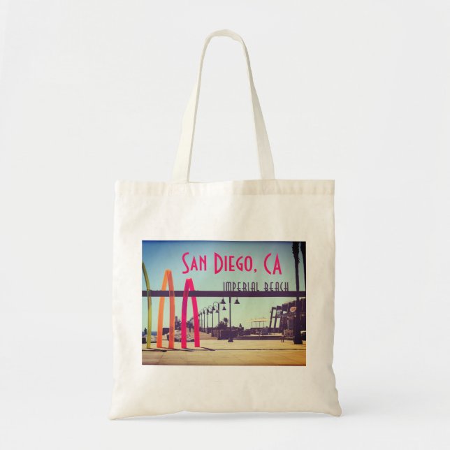 Tote Bag Plage impériale — San Diego, CA Portwood Pier Plaz (Devant)