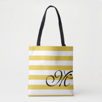 Plage Jaune & Blancs Monogramme Chic