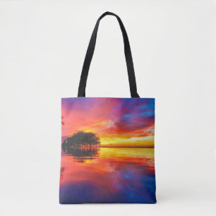 Tote Bag Plage majestueuse du coucher du soleil   Wailea,