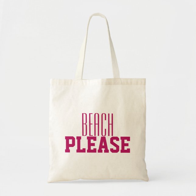 Tote Bag Plage rose (Devant)